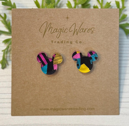 Sally Patchwork Stud Earrings, Laser Cut Acrylic Post Earrings, NBC inspired Earrings, Pierced Earlobe Post earrings, Halloween Earrings