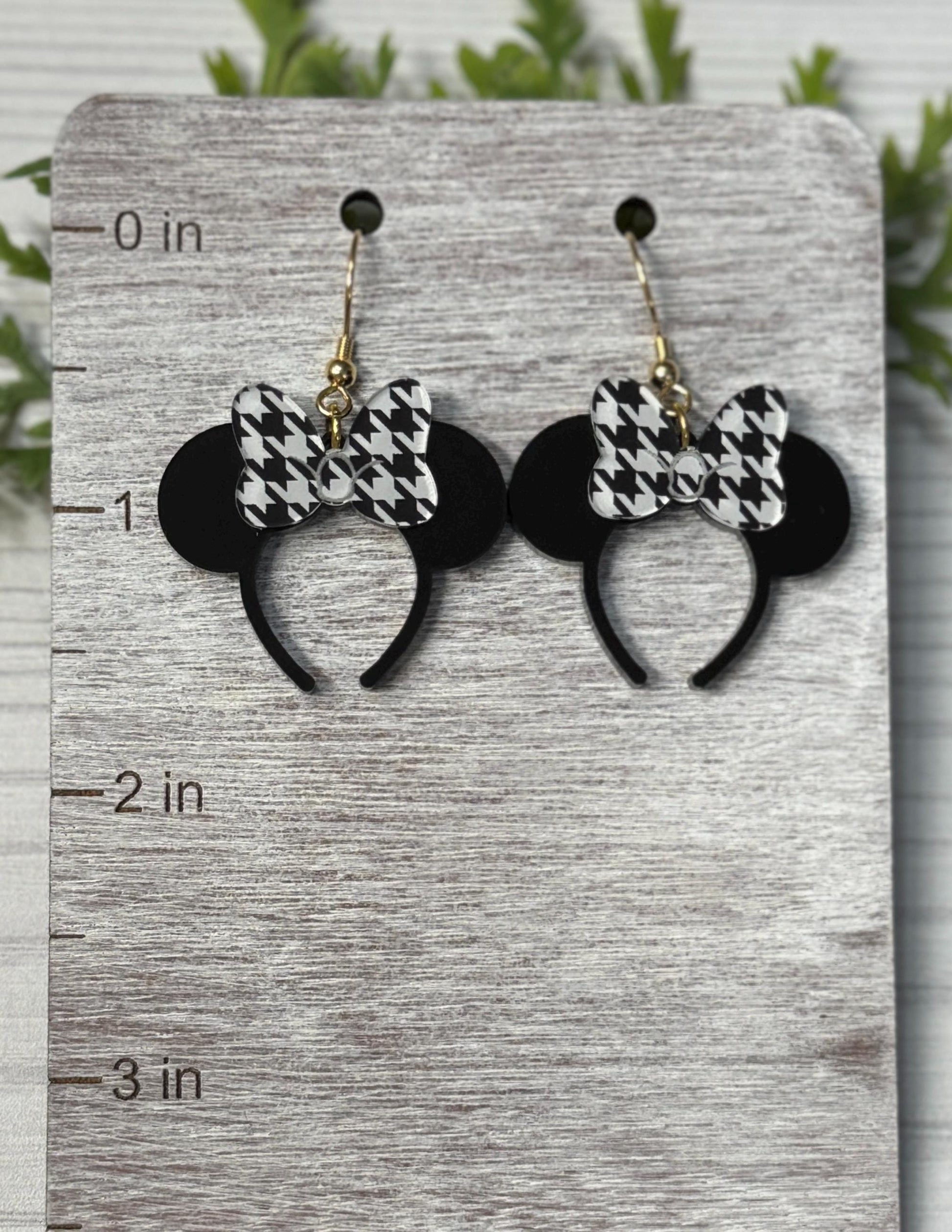 Classic Minnie Headband Ears Dangle Earrings, Red Polka Dot Bow Mouse ears headband, Mouse Ears Dangle Earrings, Minnie Ears Earrings