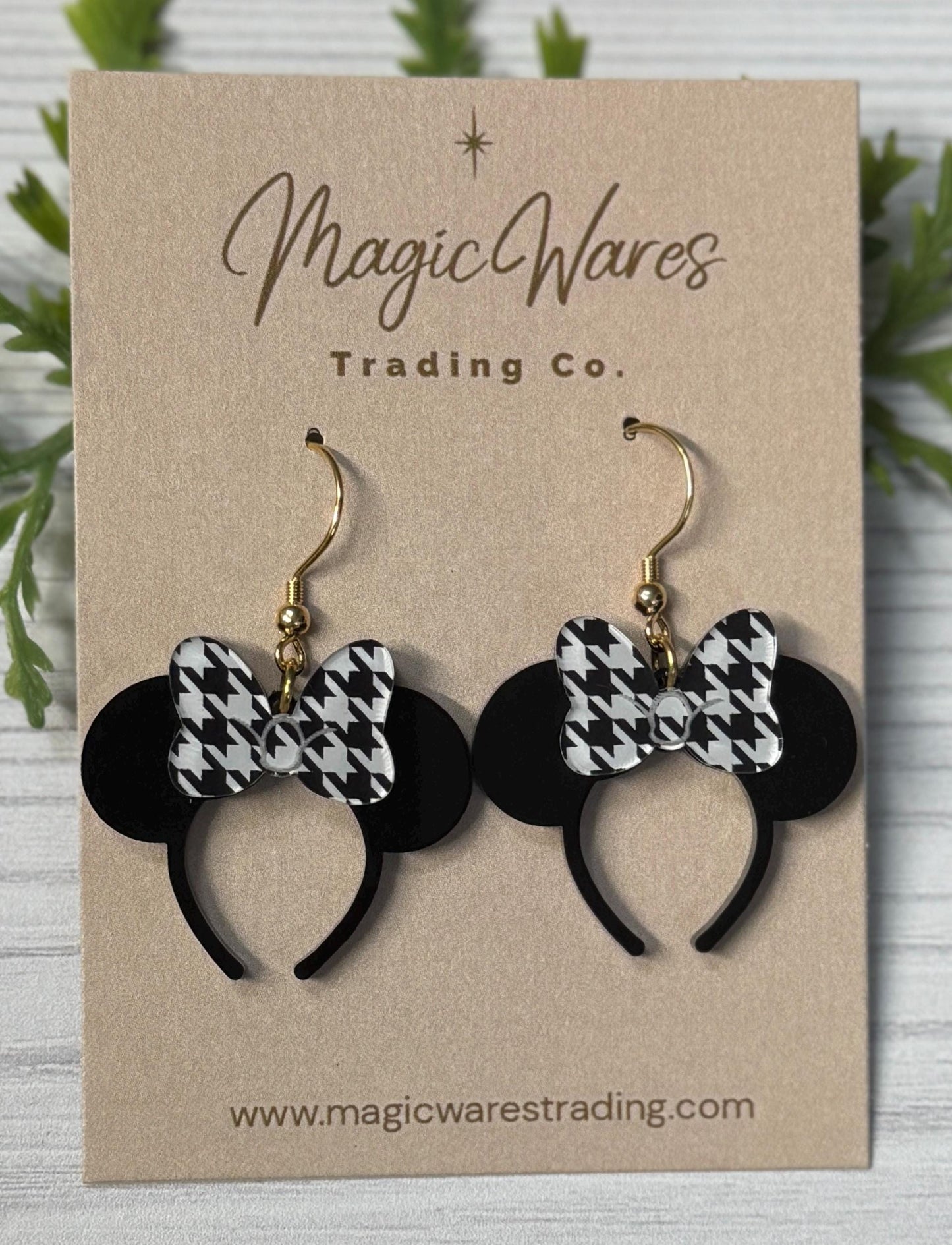 Classic Minnie Headband Ears Dangle Earrings, Red Polka Dot Bow Mouse ears headband, Mouse Ears Dangle Earrings, Minnie Ears Earrings
