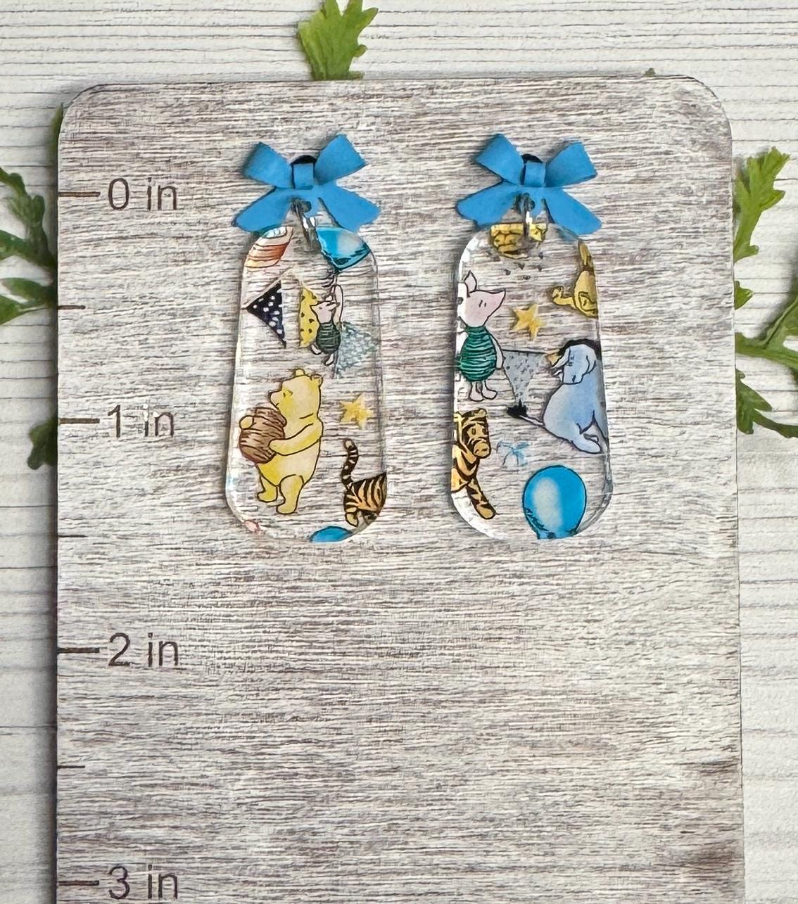 Hundred Acre Dangle Earrings, Blue Stainless Steel Bow Stud